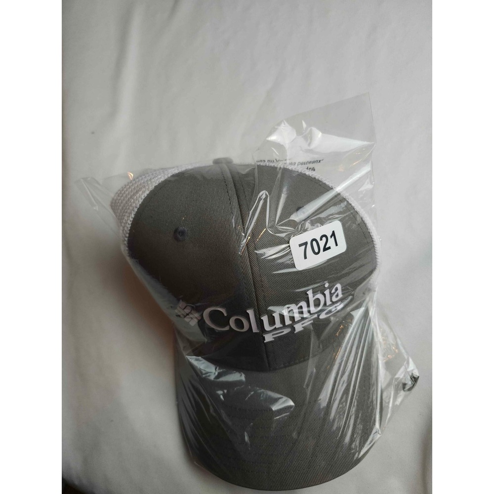 Columbia PFG Mesh Back Fishing Hat Gray White S/M Unisex Performance Cap - Picture 6 of 6
